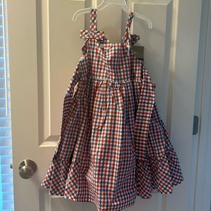 Adorable gingham summer dress with matching purse